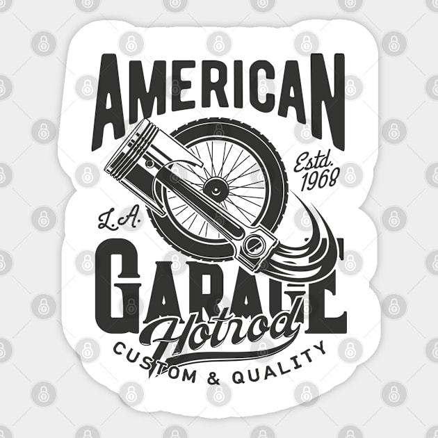 American garage - Hotrod Sticker by Teefold